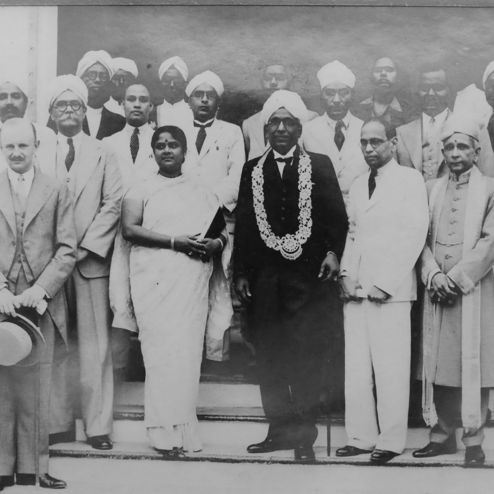 Sir Mutha & Lady Andal with H.E. Governor of Madras – Sir K.V. Reddi (1936)